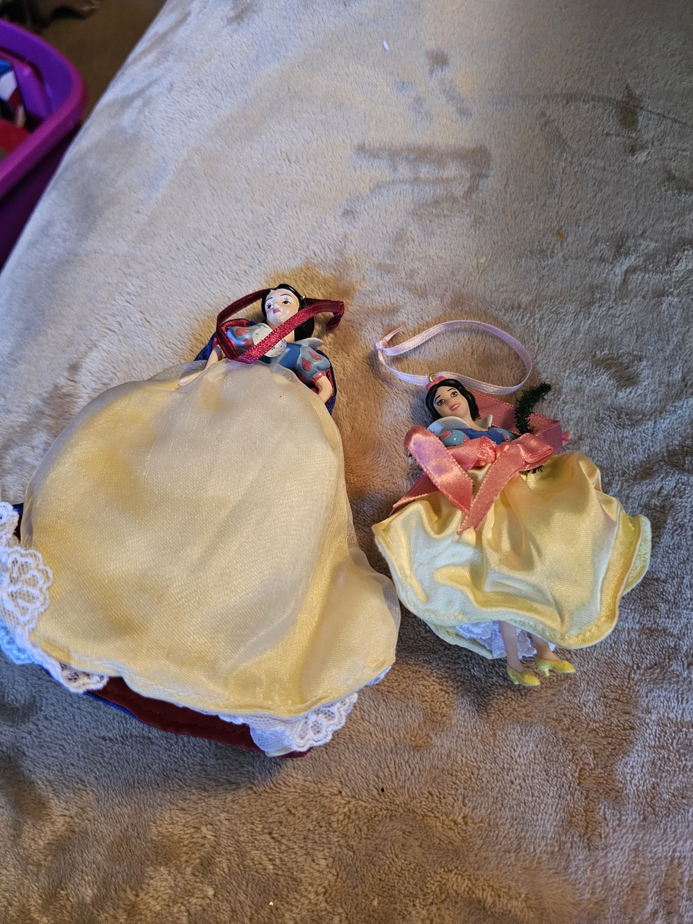 Disney Snow White Yellow and Blue Holiday Ornaments (Set of 2)